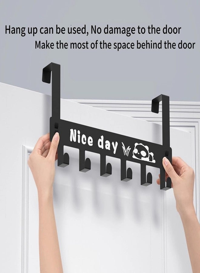 TORO Heavy Duty Carbon Metal Over Door Hanger for Cloths, Drill Free Door Hanging Hooks Suitable for Bathroom, Bedroom, Kitchen (Black) - Image 2